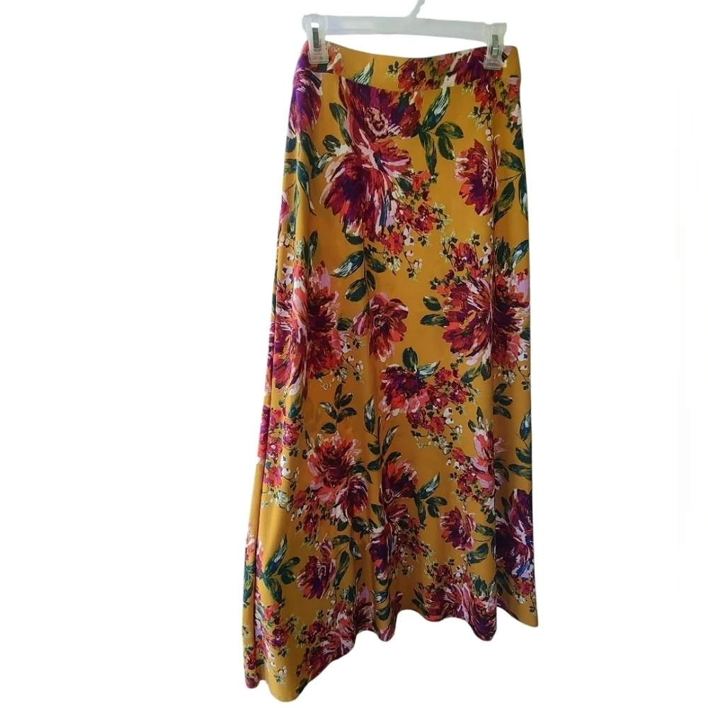 Cato Floral Mustard Yellow Maxi Skirt
